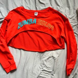 Zumba EST. 01 Long Sleeve Crop Top Orange - XL